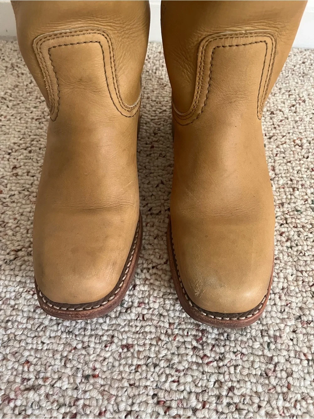Frye Tan Leather Mid-Calf Boots - Picture 3 of 13